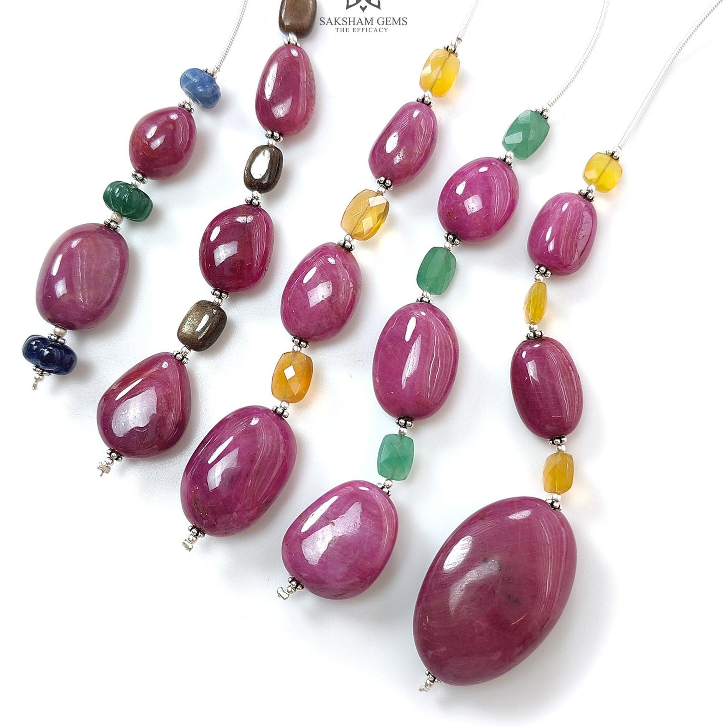 Ruby Sapphire Quartz Opal Loose Beads : Natural Untreated Ruby Blue Sapphire Yellow Opal Green Quartz Plain Carved Melon Uneven Tumble Beads