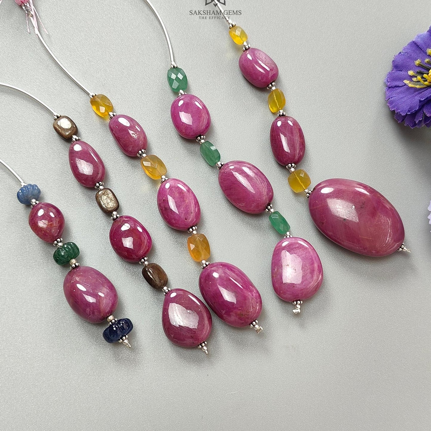 Ruby Sapphire Quartz Opal Loose Beads : Natural Untreated Ruby Blue Sapphire Yellow Opal Green Quartz Plain Carved Melon Uneven Tumble Beads