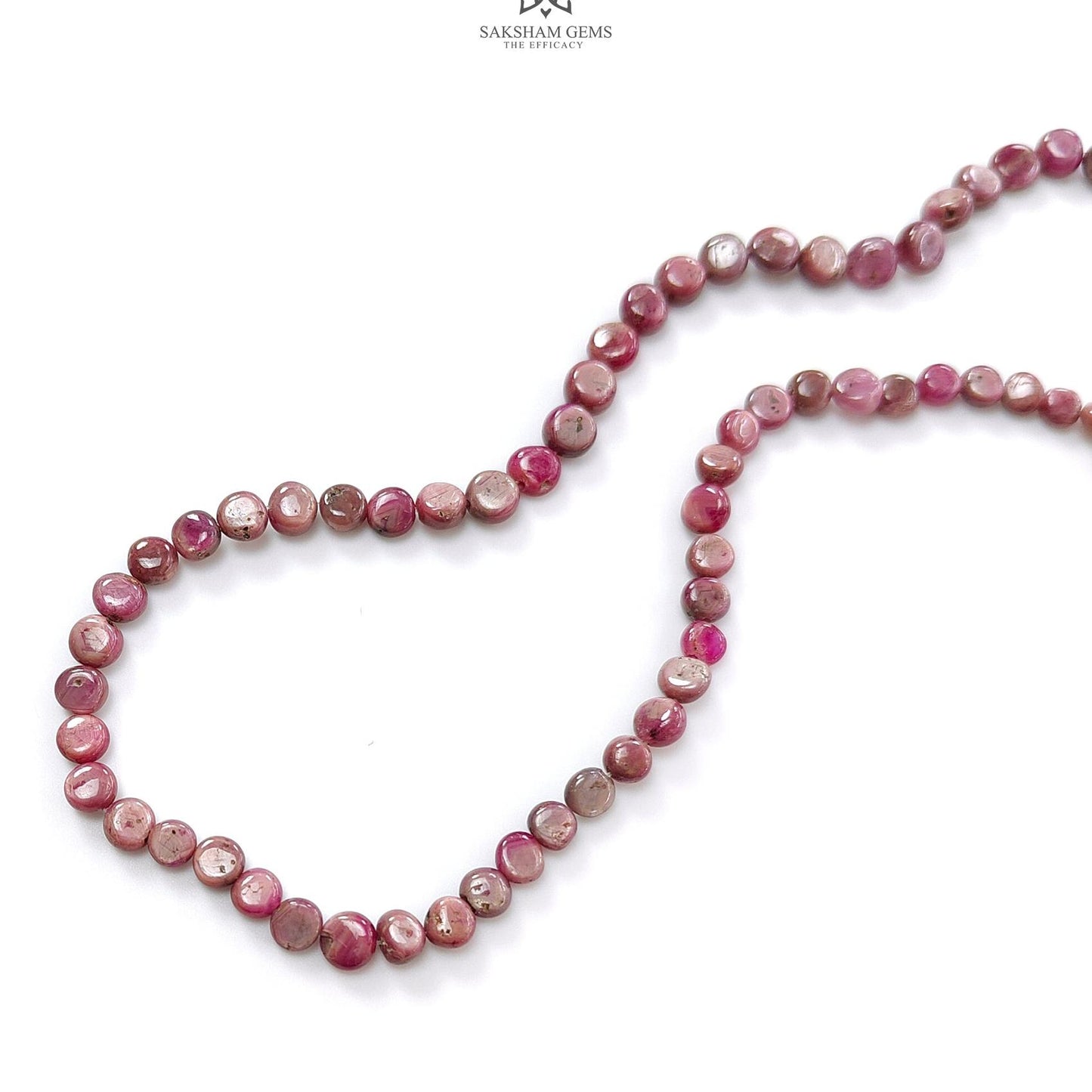 Red Ruby Plain Loose Beads: 47.80cts Natural Untreated Red Ruby Cabochon Round Beads For Jewelry 4mm - 5mm 12"