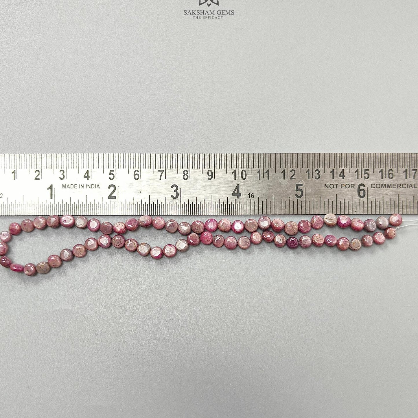 Red Ruby Plain Loose Beads: 71.40cts Natural Untreated Red Ruby Cabochon Round Beads For Jewelry 5mm - 6mm 13"