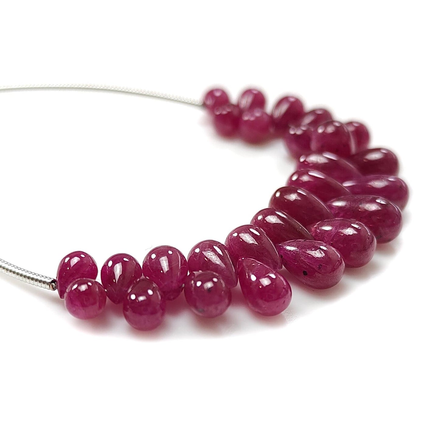 Ruby Smooth Teardrop Loose Beads
