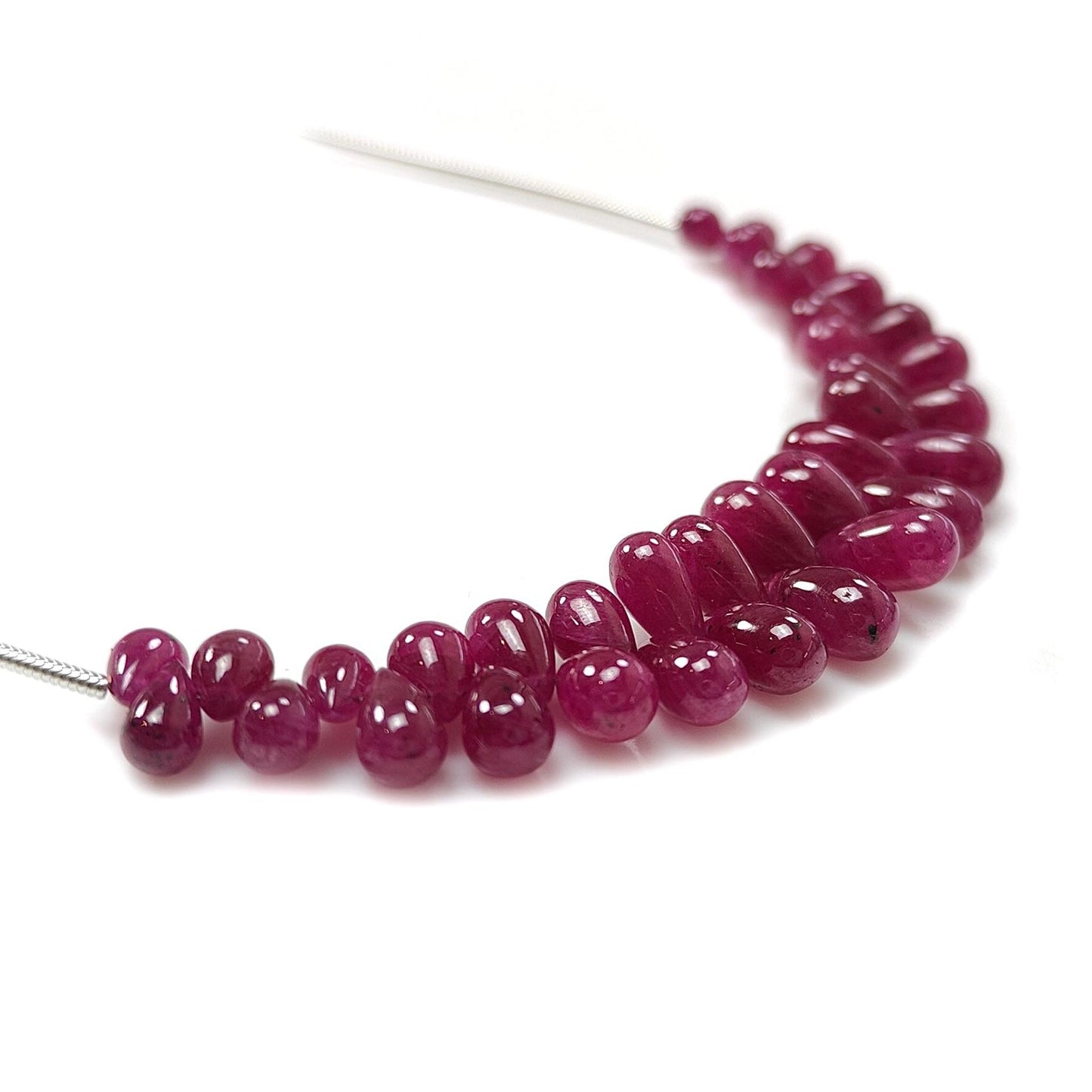 Ruby Smooth Teardrop Loose Beads