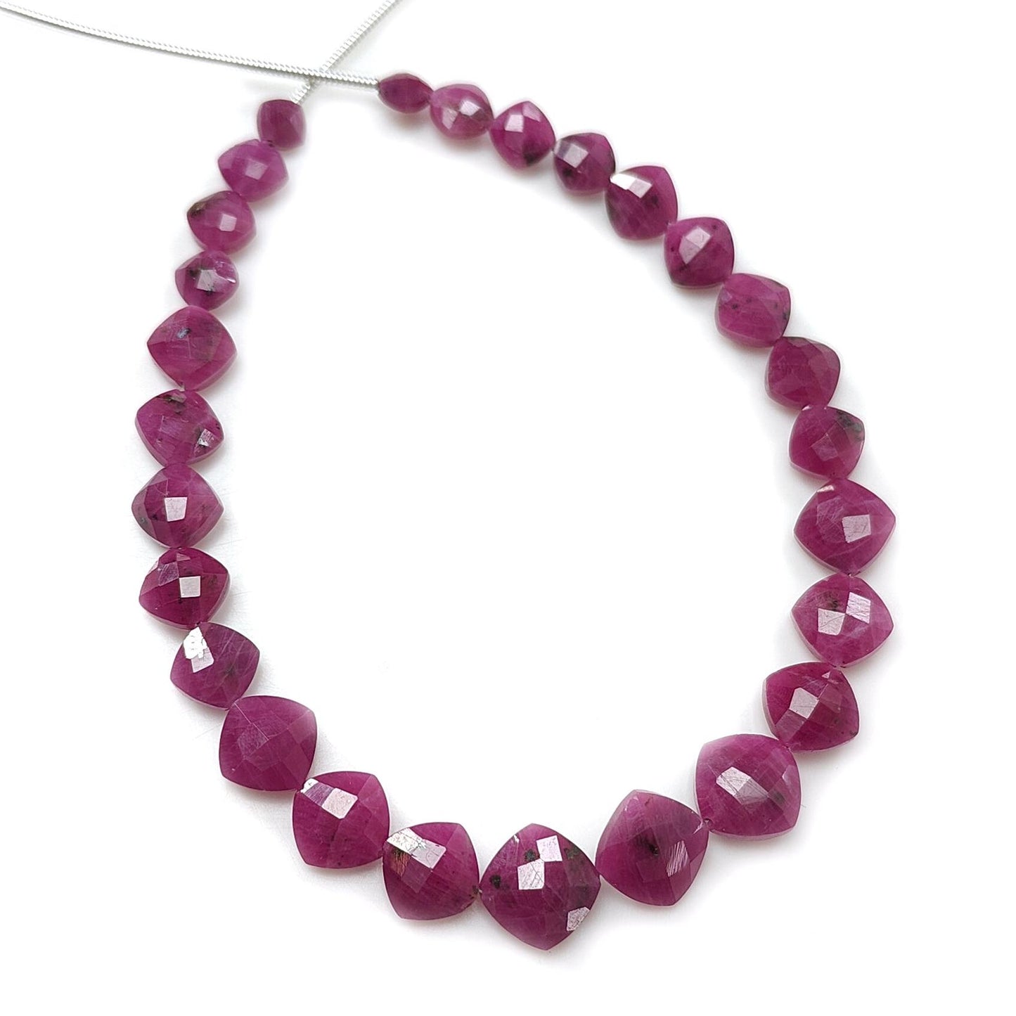 Ruby Faceted Briolette Beads