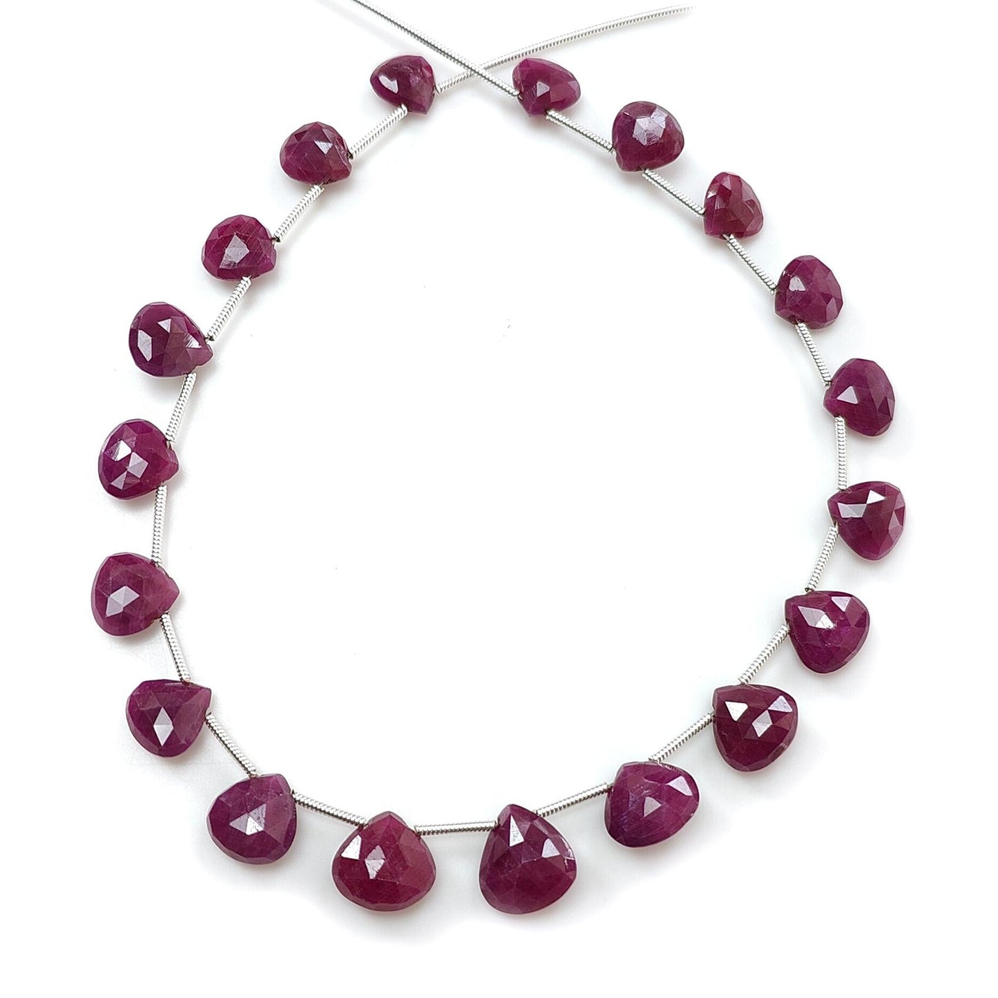 Ruby Briolette Faceted Beads