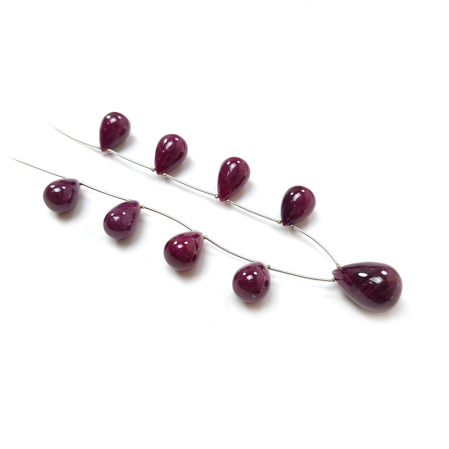 Ruby Teardrop Beads