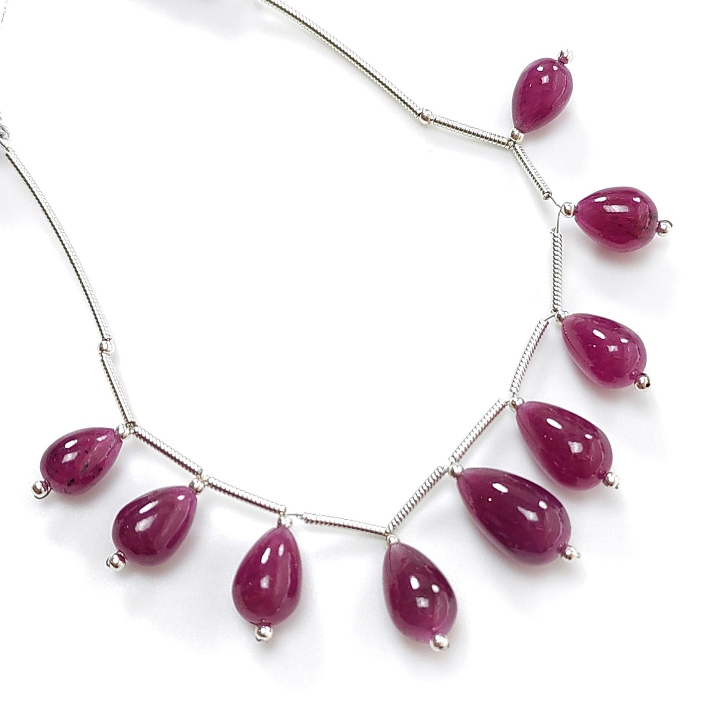 Purple Ruby Blue Sapphire Moonstone Loose Beads: Natural Untreated Ruby, Sapphire Pear, Teardrops Cushion 925 Sterling Silver Plain Beads