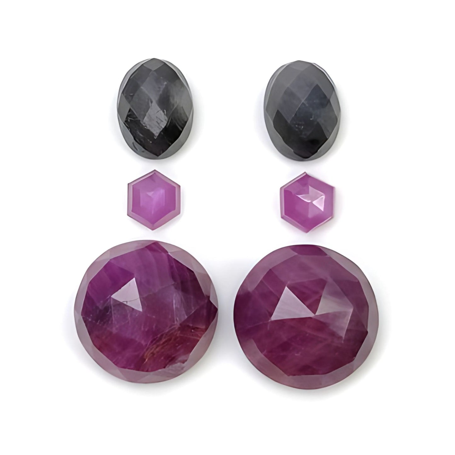 Red ruby, Sapphire rose cut round