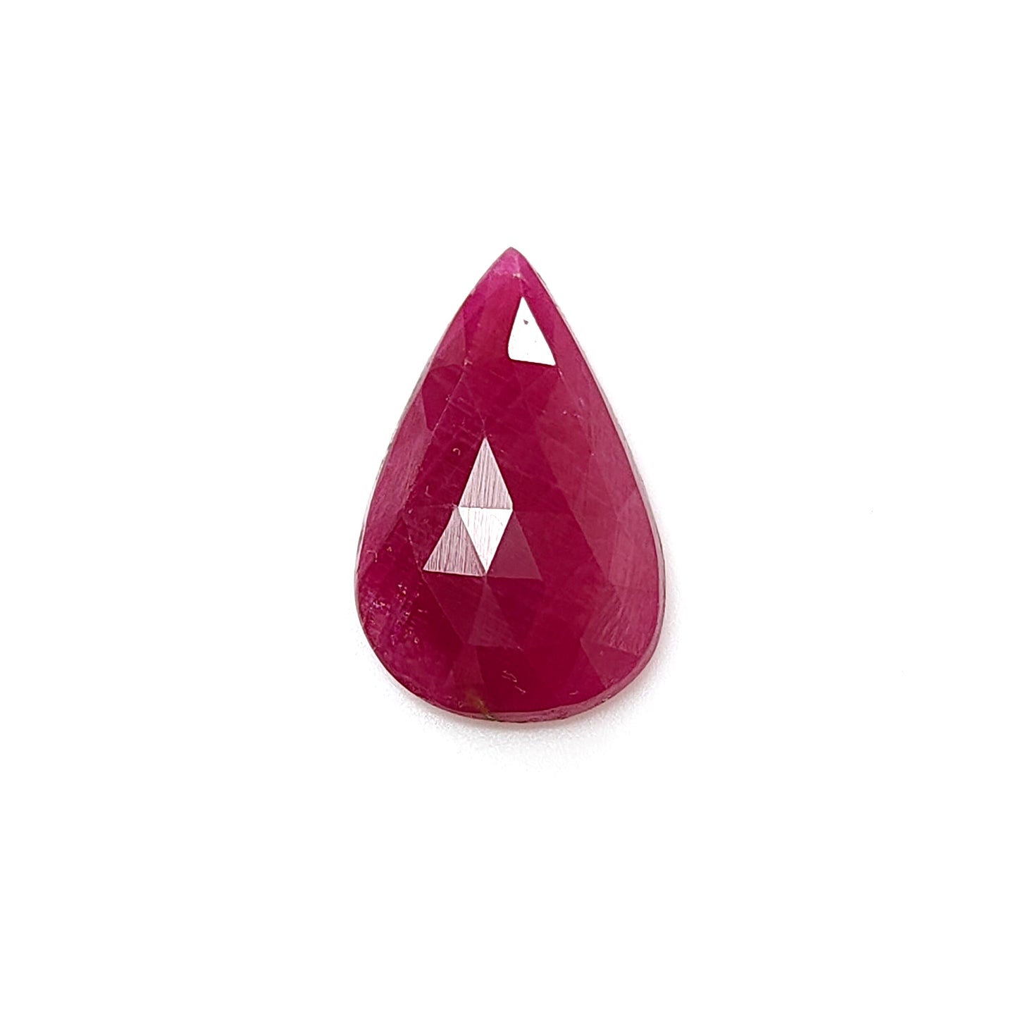 red ruby pear faceted cut