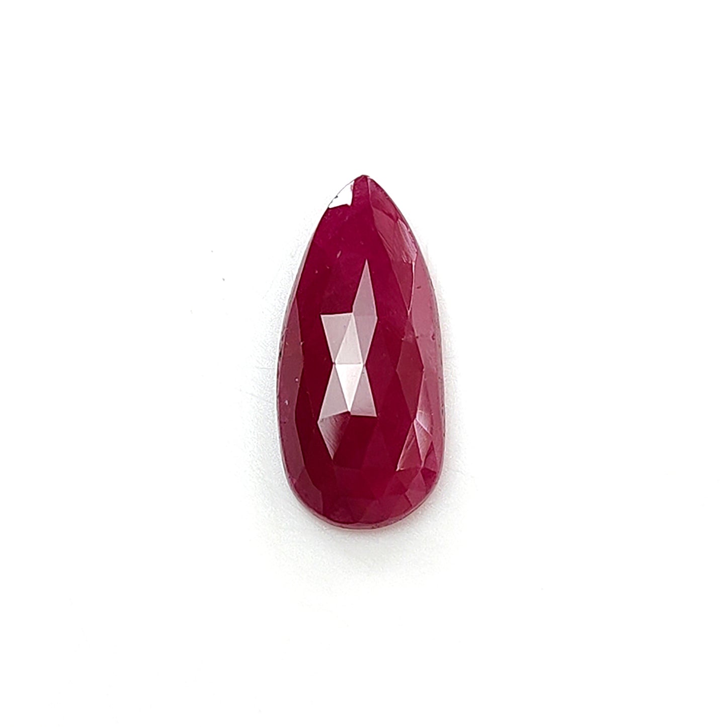 red ruby pear faceted cut