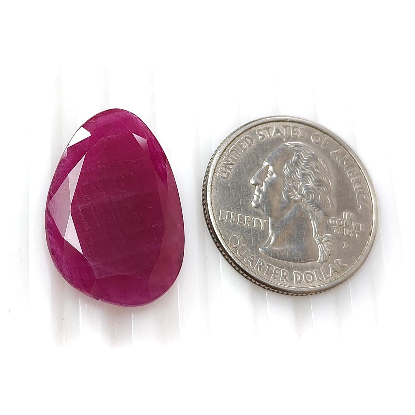 Ruby Gemstone Faceted Cut: 18.90cts Natural Untreated Unheated Red Ruby Fancy Shape 25*17mm 1pc for Jewelry July Birthstone