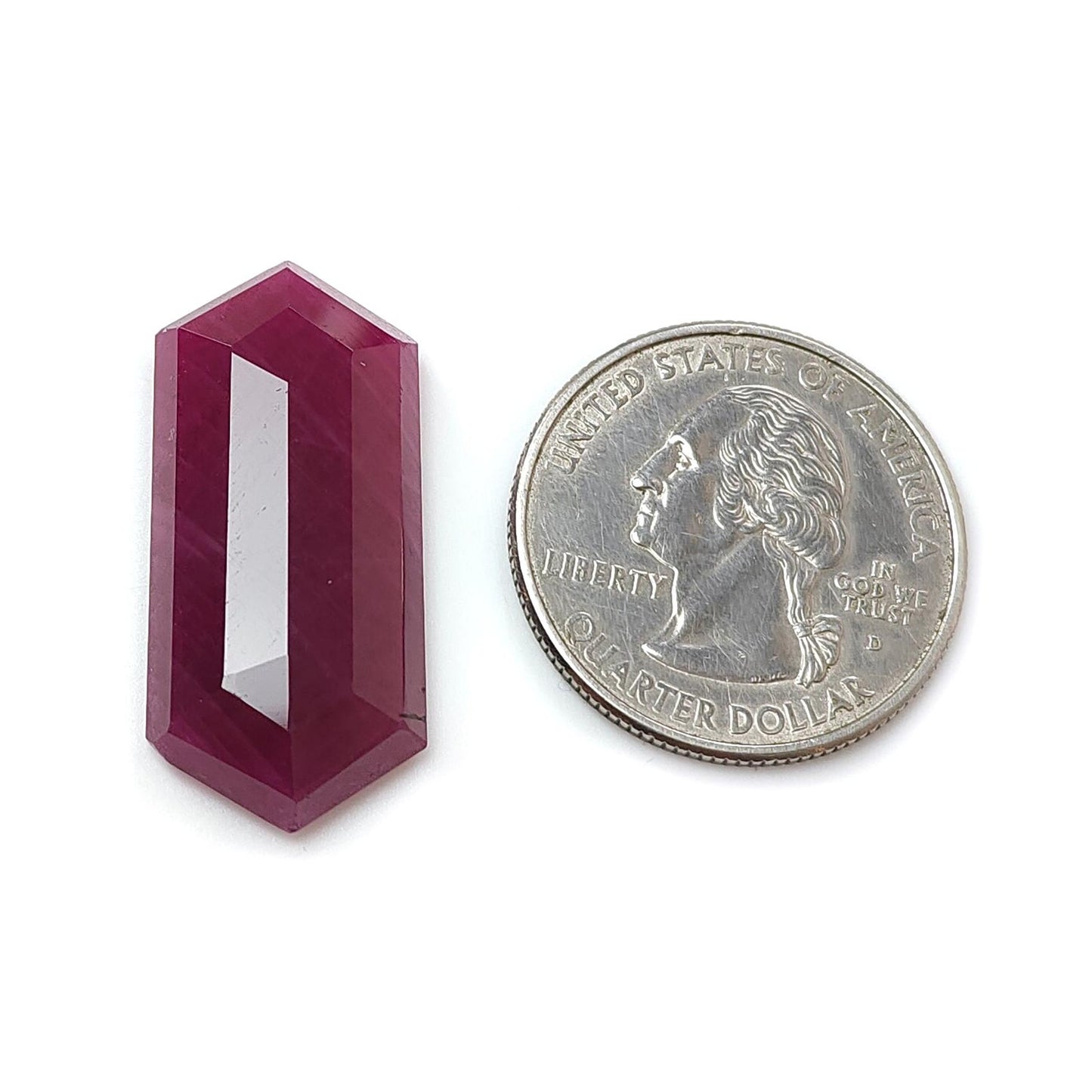 Ruby Gemstone Step Cut: 26.10cts Natural Untreated Unheated Red Ruby Hexagon Shape 31*14mm 1pc for Jewelry July Birthstone