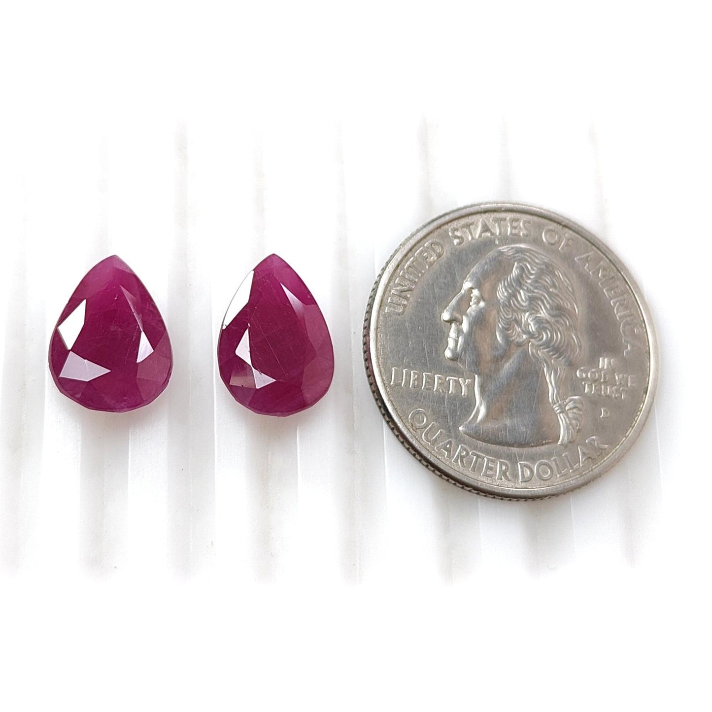 Ruby Gemstone Faceted Cut: 10.00cts Natural Untreated Unheated Red Ruby Pear Shape 13*9mm Pair for Jewelry July Birthstone