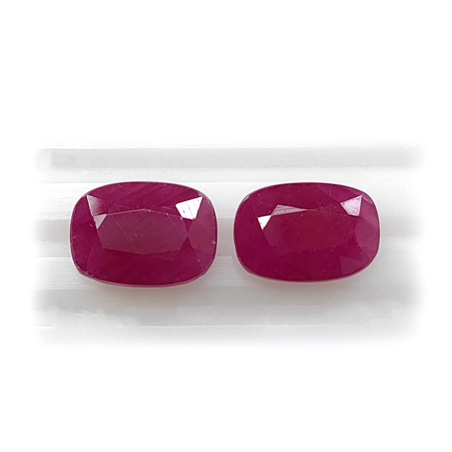 Ruby Gemstone Faceted Cut: 8.90cts Natural Untreated Unheated Red Ruby Cushion Shape 11*8mm Pair for Jewelry July Birthstone