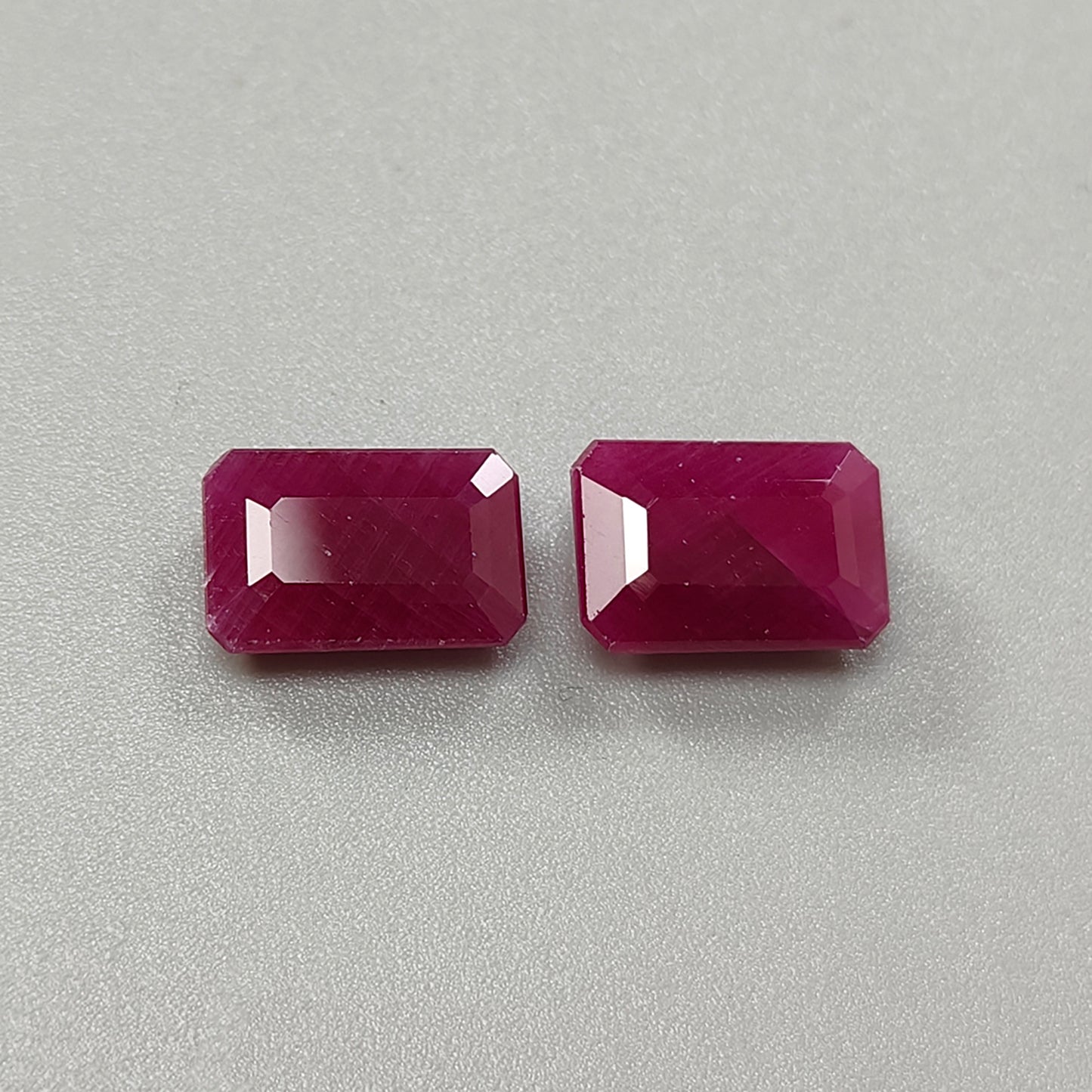 Ruby Gemstone Faceted Cut: 11.50cts Natural Untreated Unheated Red Ruby Baguette Shape 12*8mm - 12.5*8mm 2pcs for Jewelry July Birthstone