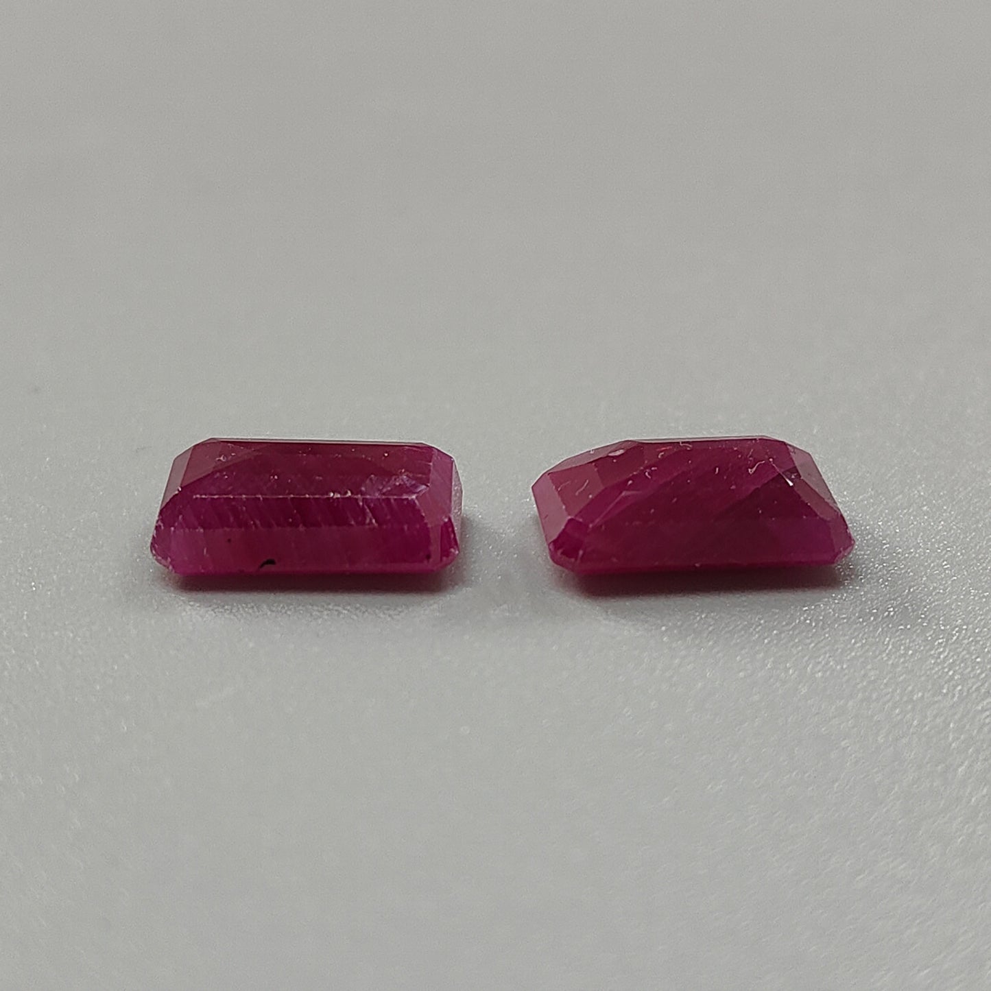 Ruby Gemstone Faceted Cut: 11.50cts Natural Untreated Unheated Red Ruby Baguette Shape 12*8mm - 12.5*8mm 2pcs for Jewelry July Birthstone