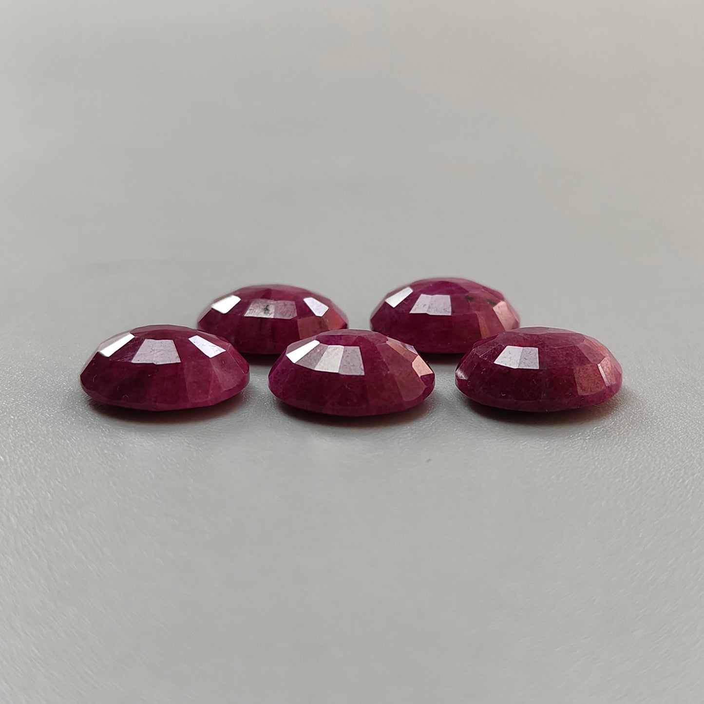 27.60cts Red Ruby Faceted Cut Gemstone Natural Untreated Oval Shape 5pcs