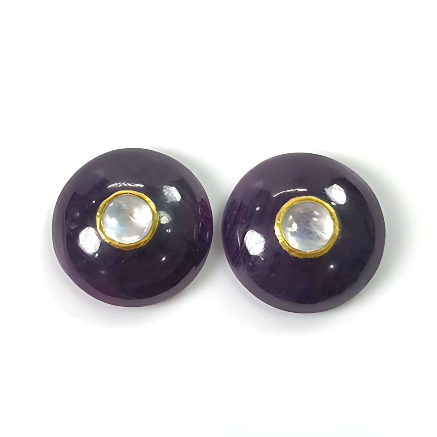 ruby, moonstone round shape cabochon