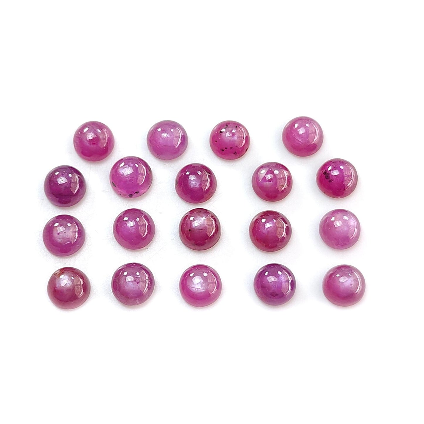 Ruby, Blue Sapphire Gemstone Cabochon: Natural Untreated Unheated Purple Ruby, Sapphire Round Shape Cabochon 6mm & 7mm Lots for Jewelry