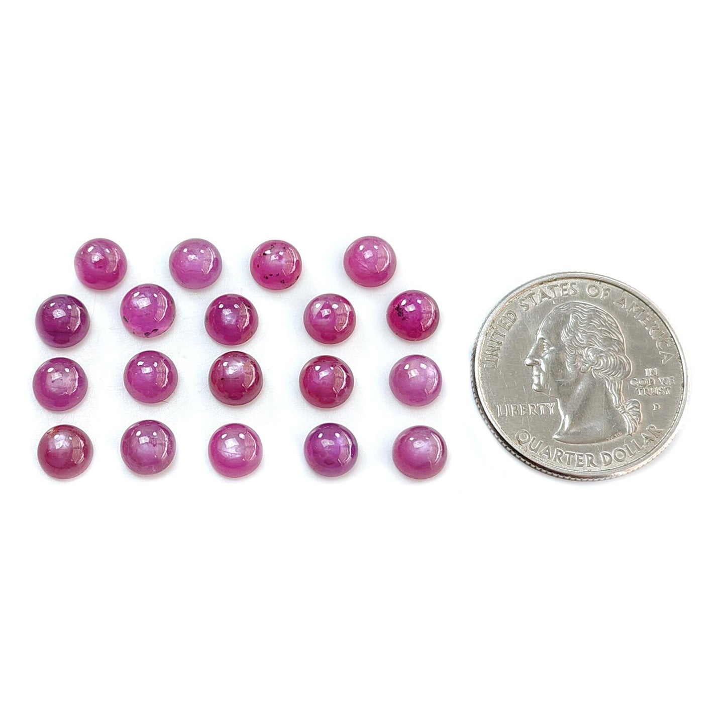 Ruby, Blue Sapphire Gemstone Cabochon: Natural Untreated Unheated Purple Ruby, Sapphire Round Shape Cabochon 6mm & 7mm Lots for Jewelry