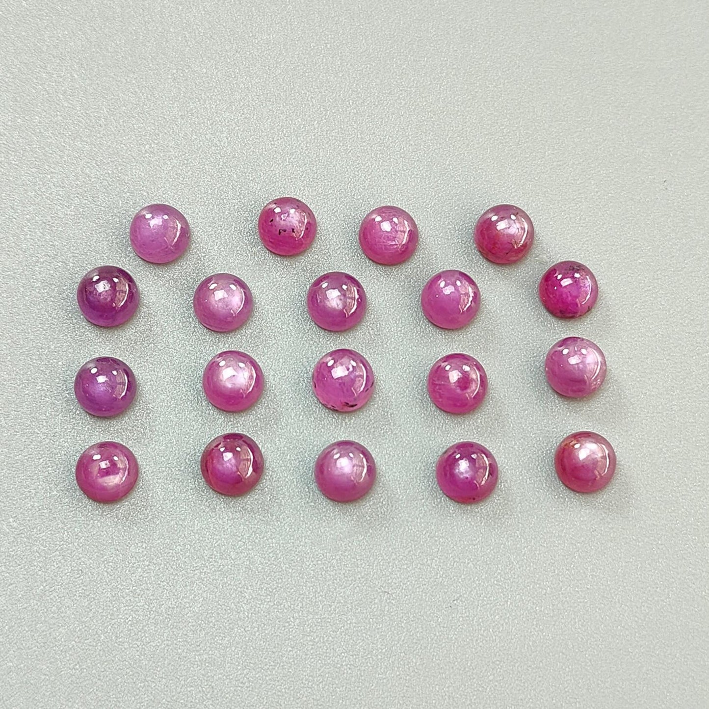 Ruby, Blue Sapphire Gemstone Cabochon: Natural Untreated Unheated Purple Ruby, Sapphire Round Shape Cabochon 6mm & 7mm Lots for Jewelry