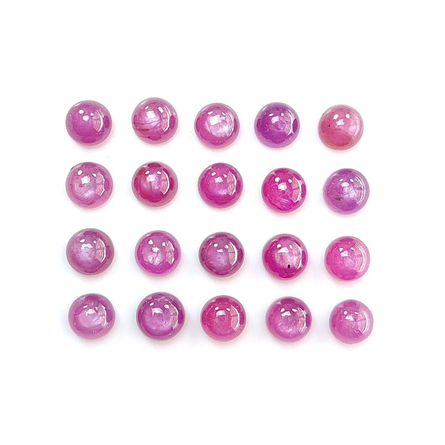 Ruby, Blue Sapphire Gemstone Cabochon: Natural Untreated Unheated Purple Ruby, Sapphire Round Shape Cabochon 6mm & 7mm Lots for Jewelry