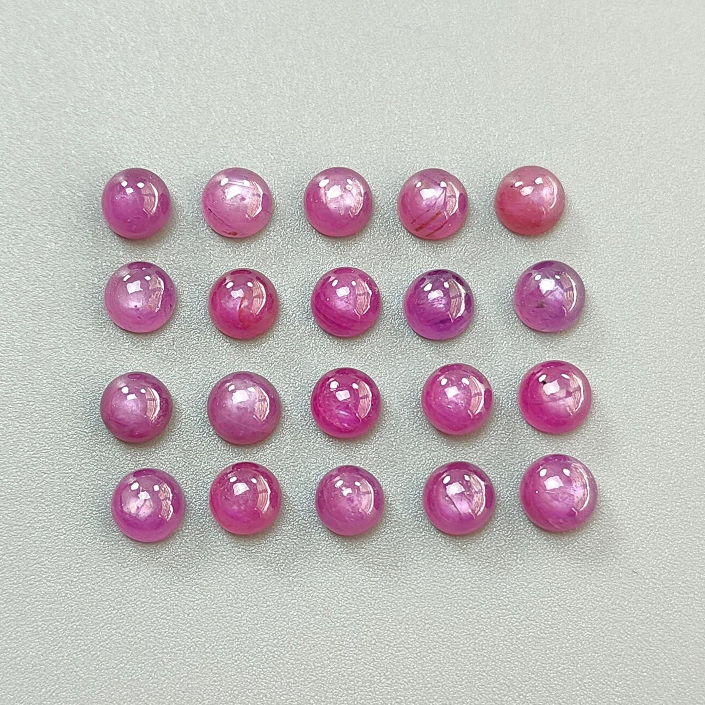 Ruby, Blue Sapphire Gemstone Cabochon: Natural Untreated Unheated Purple Ruby, Sapphire Round Shape Cabochon 6mm & 7mm Lots for Jewelry