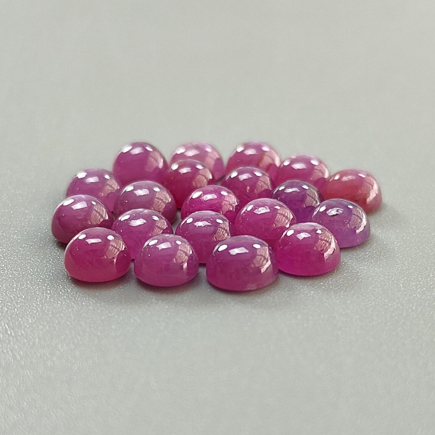 Ruby, Blue Sapphire Gemstone Cabochon: Natural Untreated Unheated Purple Ruby, Sapphire Round Shape Cabochon 6mm & 7mm Lots for Jewelry