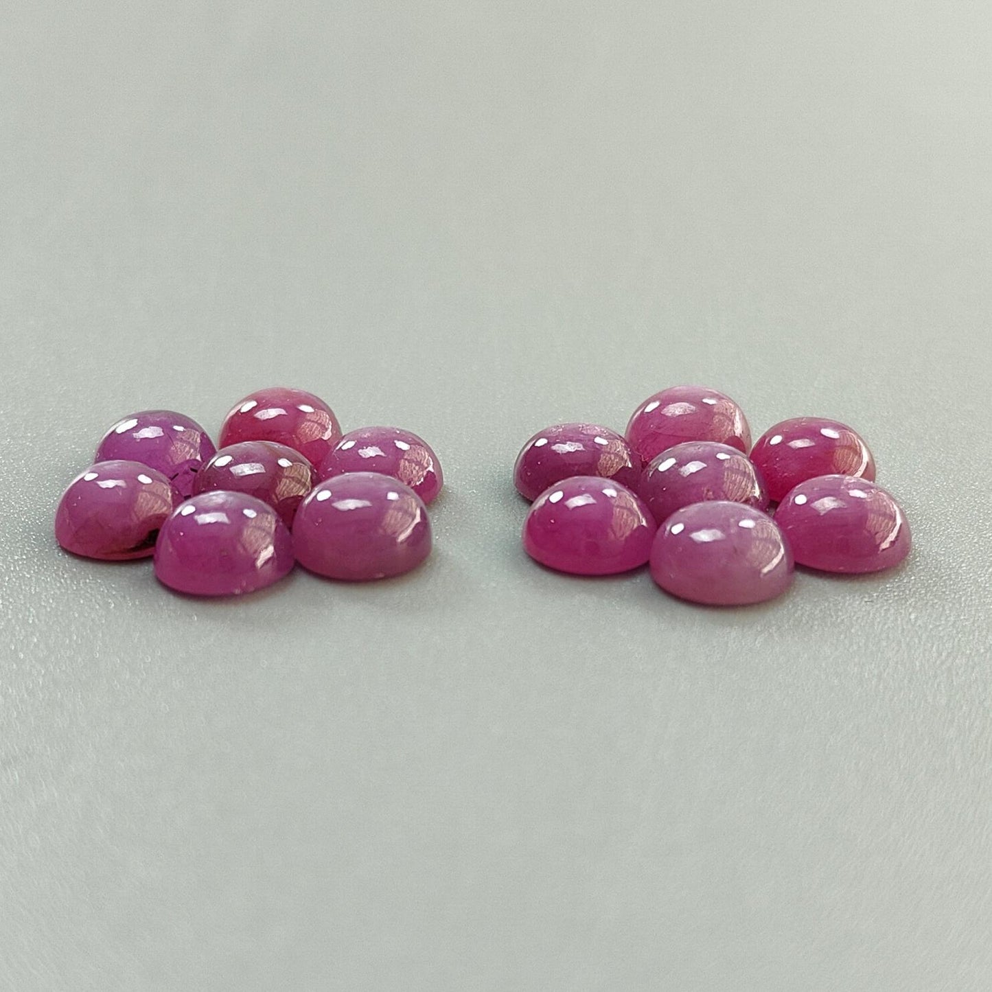 Ruby, Blue Sapphire Gemstone Cabochon: Natural Untreated Unheated Purple Ruby, Sapphire Round Shape Cabochon 7mm 14pcs Sets for Jewelry