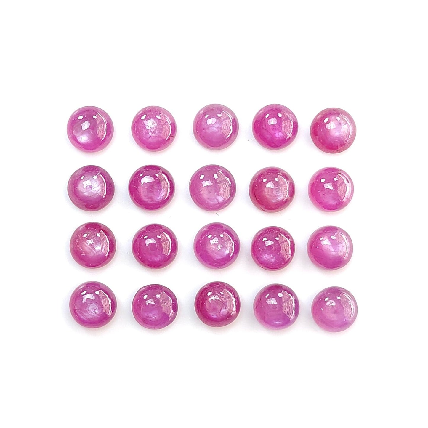 Ruby, Blue Sapphire Gemstone Cabochon: Natural Untreated Unheated Purple Ruby, Sapphire Round Shape Cabochon 6mm Lots for Jewelry
