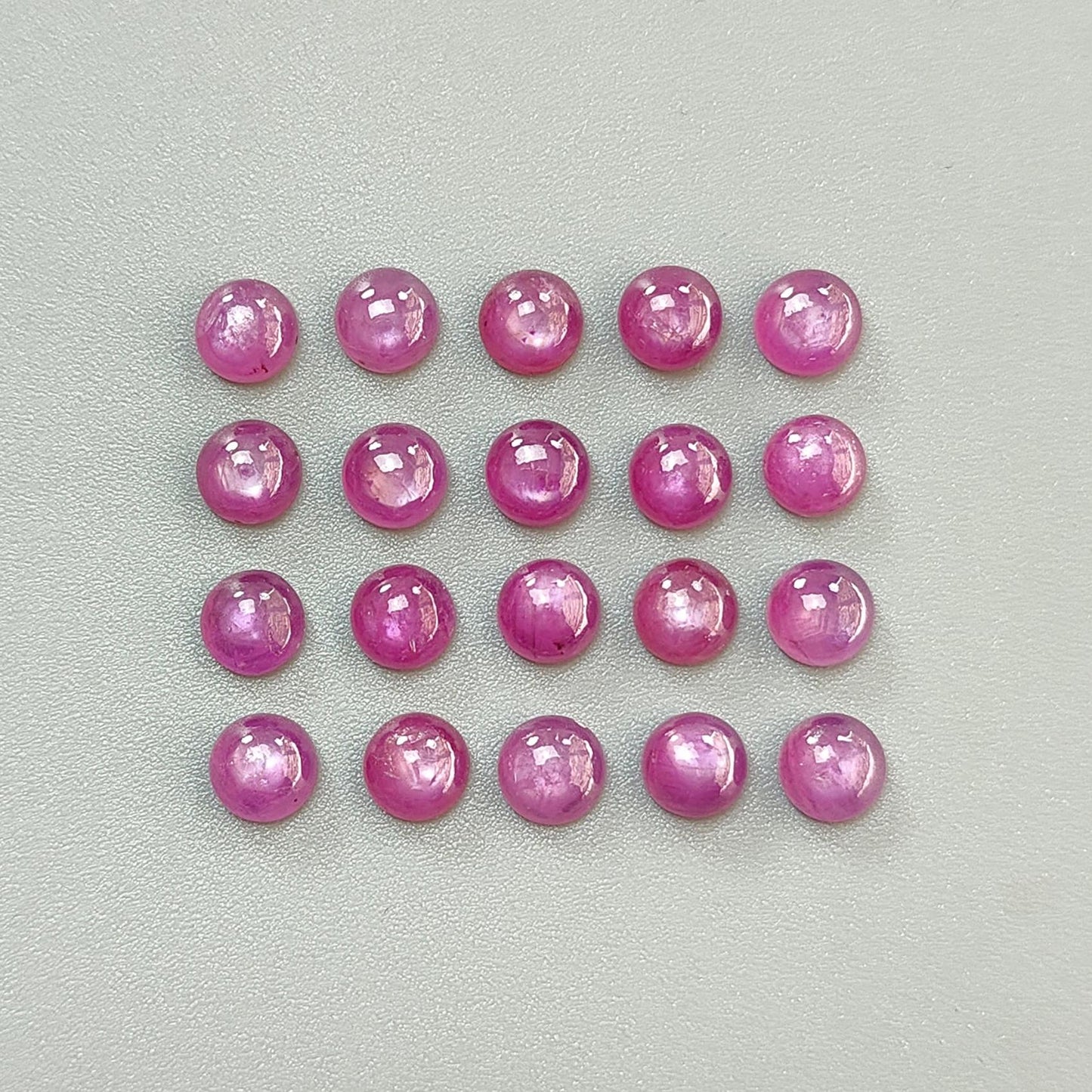 Ruby, Blue Sapphire Gemstone Cabochon: Natural Untreated Unheated Purple Ruby, Sapphire Round Shape Cabochon 6mm Lots for Jewelry