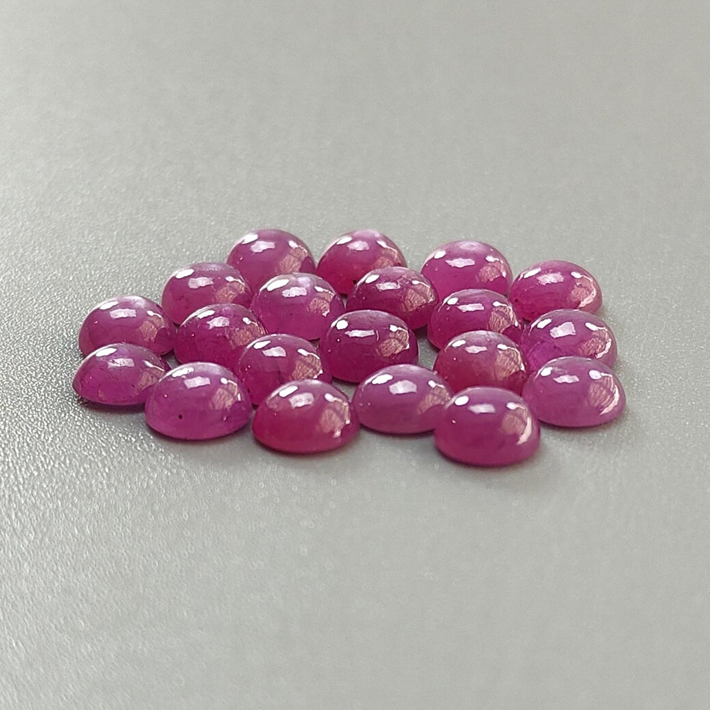 Ruby, Blue Sapphire Gemstone Cabochon: Natural Untreated Unheated Purple Ruby, Sapphire Round Shape Cabochon 6mm Lots for Jewelry