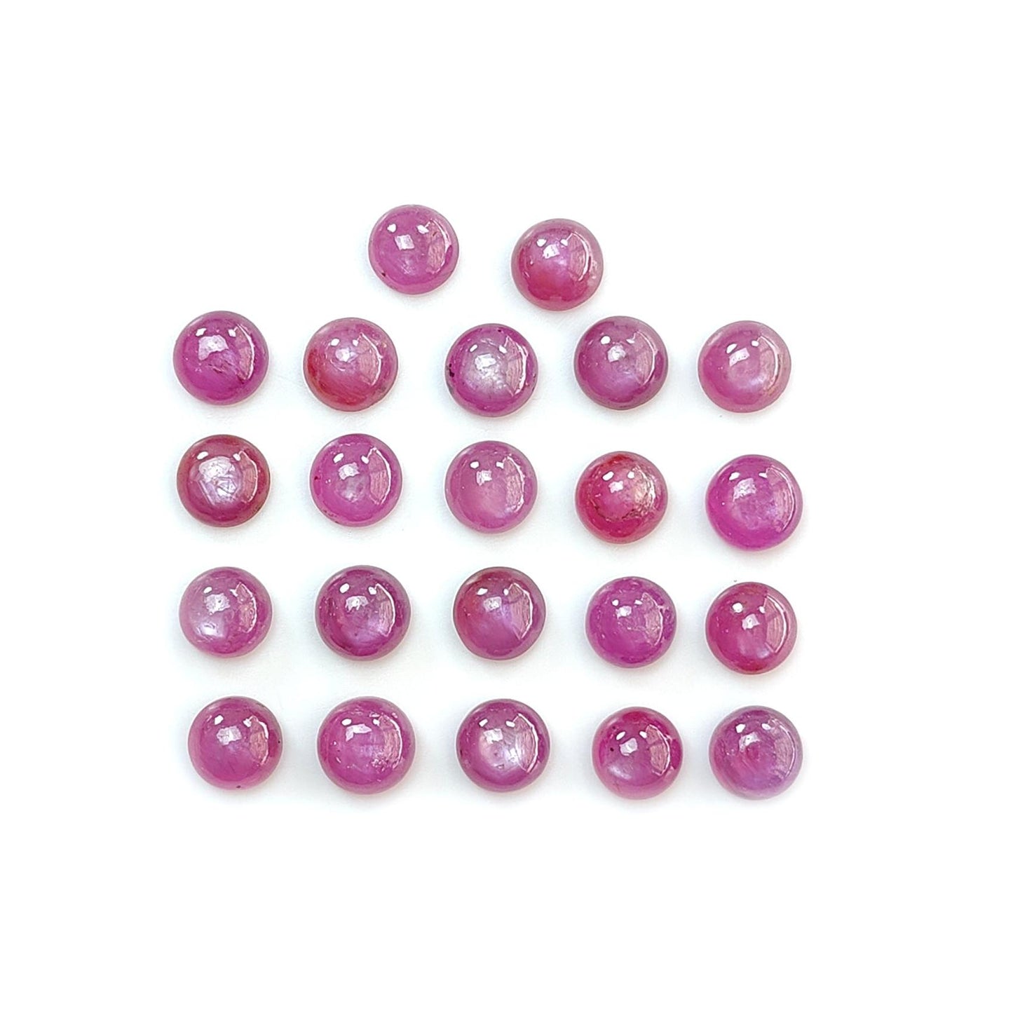 Ruby, Blue Sapphire Gemstone Cabochon: Natural Untreated Unheated Purple Ruby, Sapphire Round Shape Cabochon 6mm Lots for Jewelry