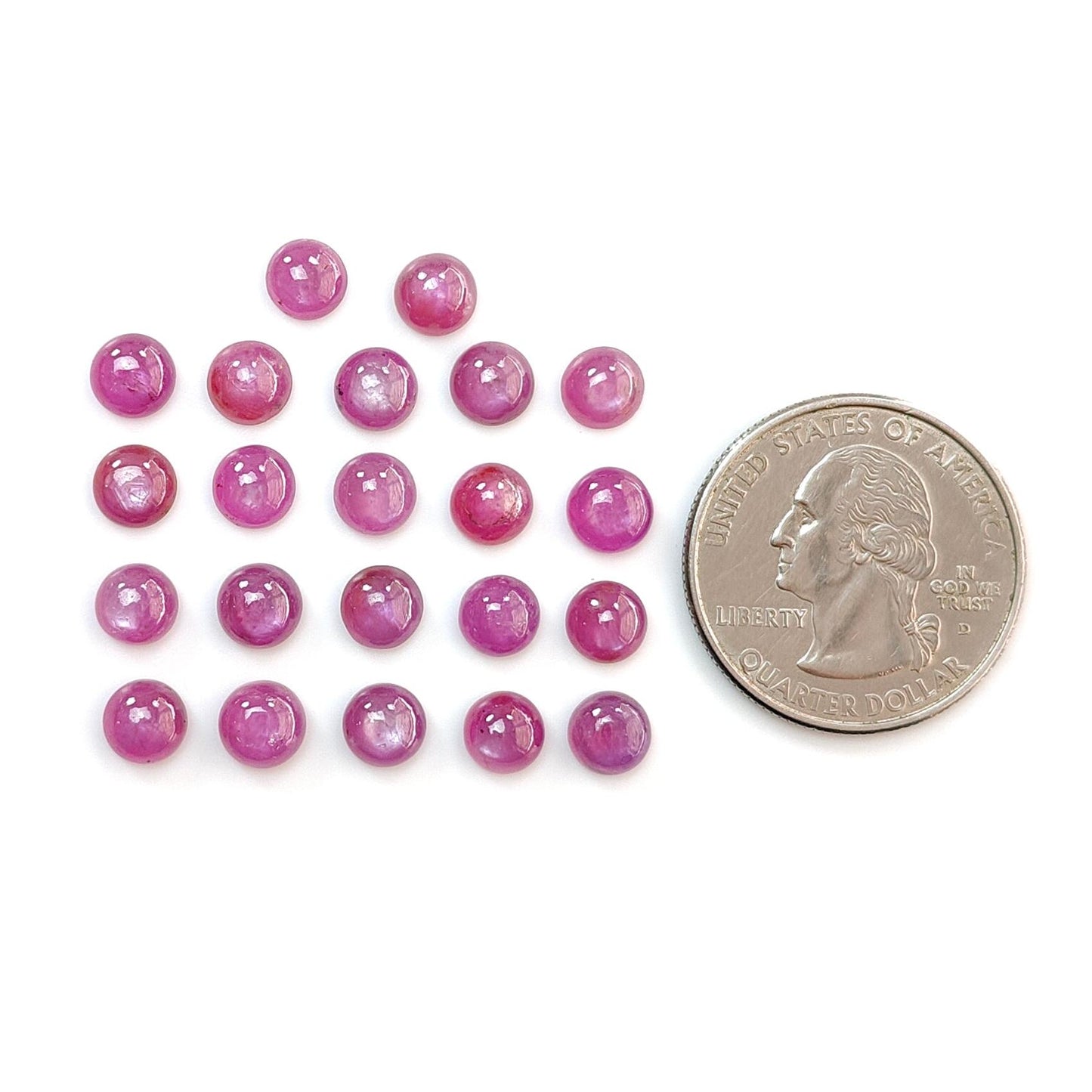 Ruby, Blue Sapphire Gemstone Cabochon: Natural Untreated Unheated Purple Ruby, Sapphire Round Shape Cabochon 6mm Lots for Jewelry