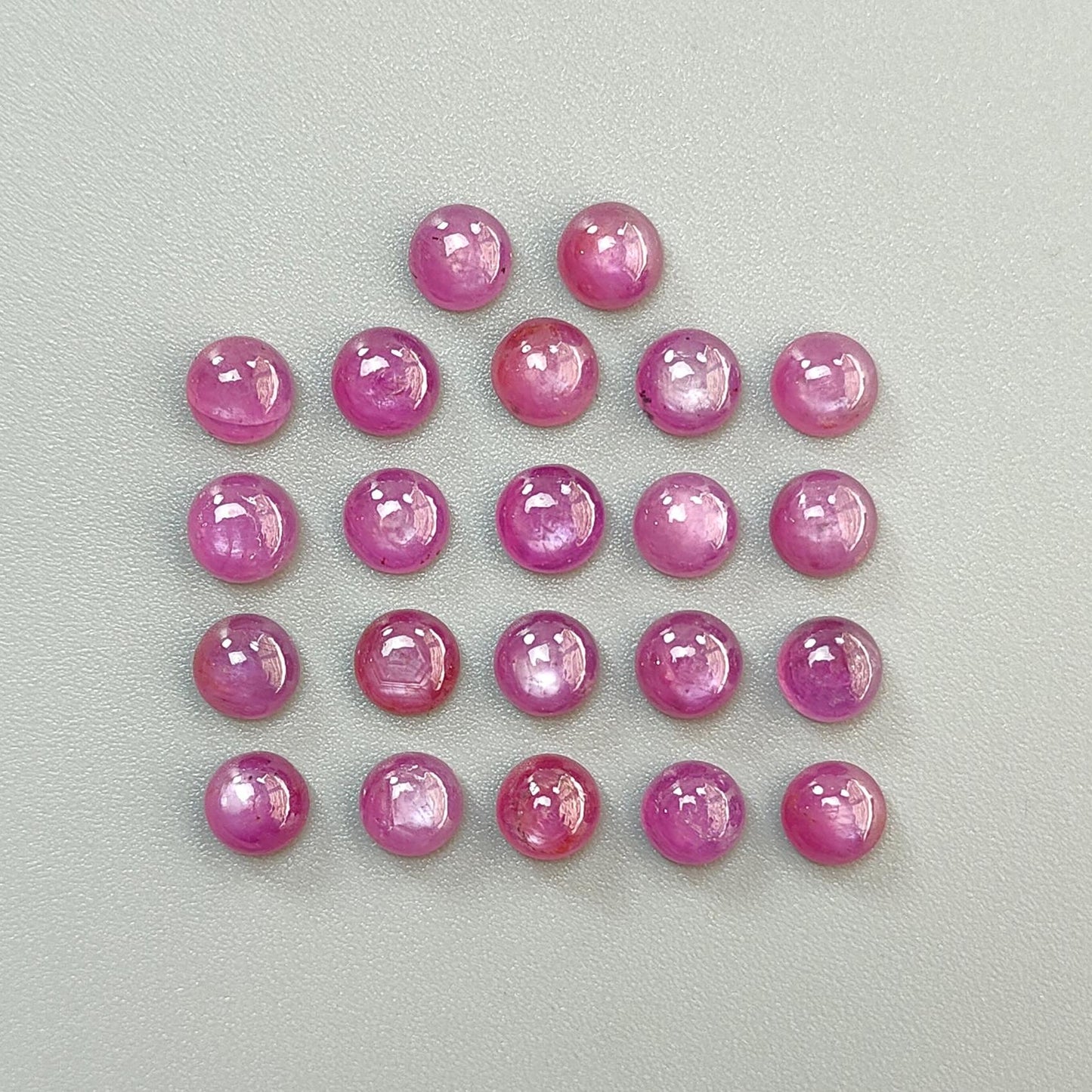 Ruby, Blue Sapphire Gemstone Cabochon: Natural Untreated Unheated Purple Ruby, Sapphire Round Shape Cabochon 6mm Lots for Jewelry