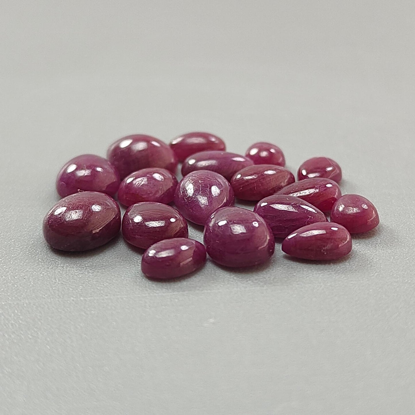Ruby Gemstone Cabochon: Natural Untreated Unheated Red Ruby Pear Shape Lots for Jewelry July Birthstone