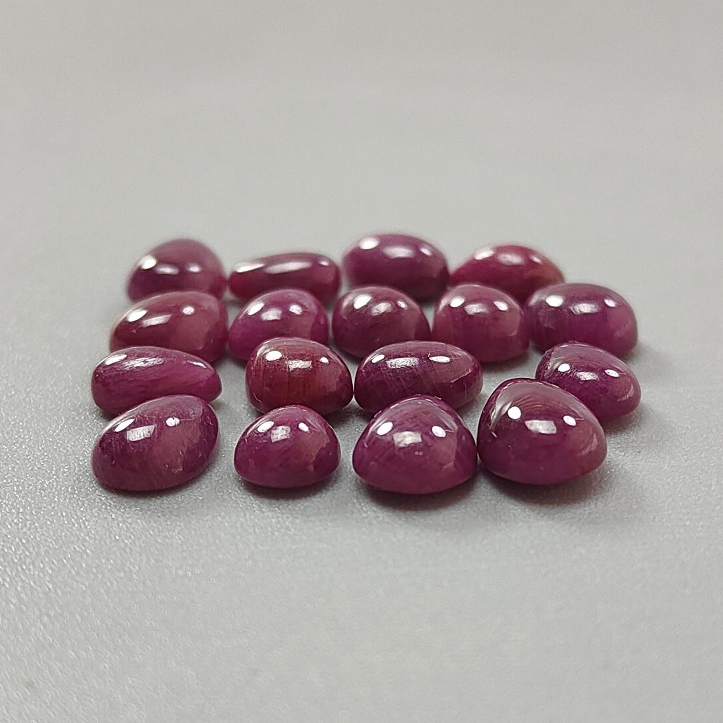 Ruby Gemstone Cabochon: Natural Untreated Unheated Red Ruby Pear Shape Lots for Jewelry July Birthstone