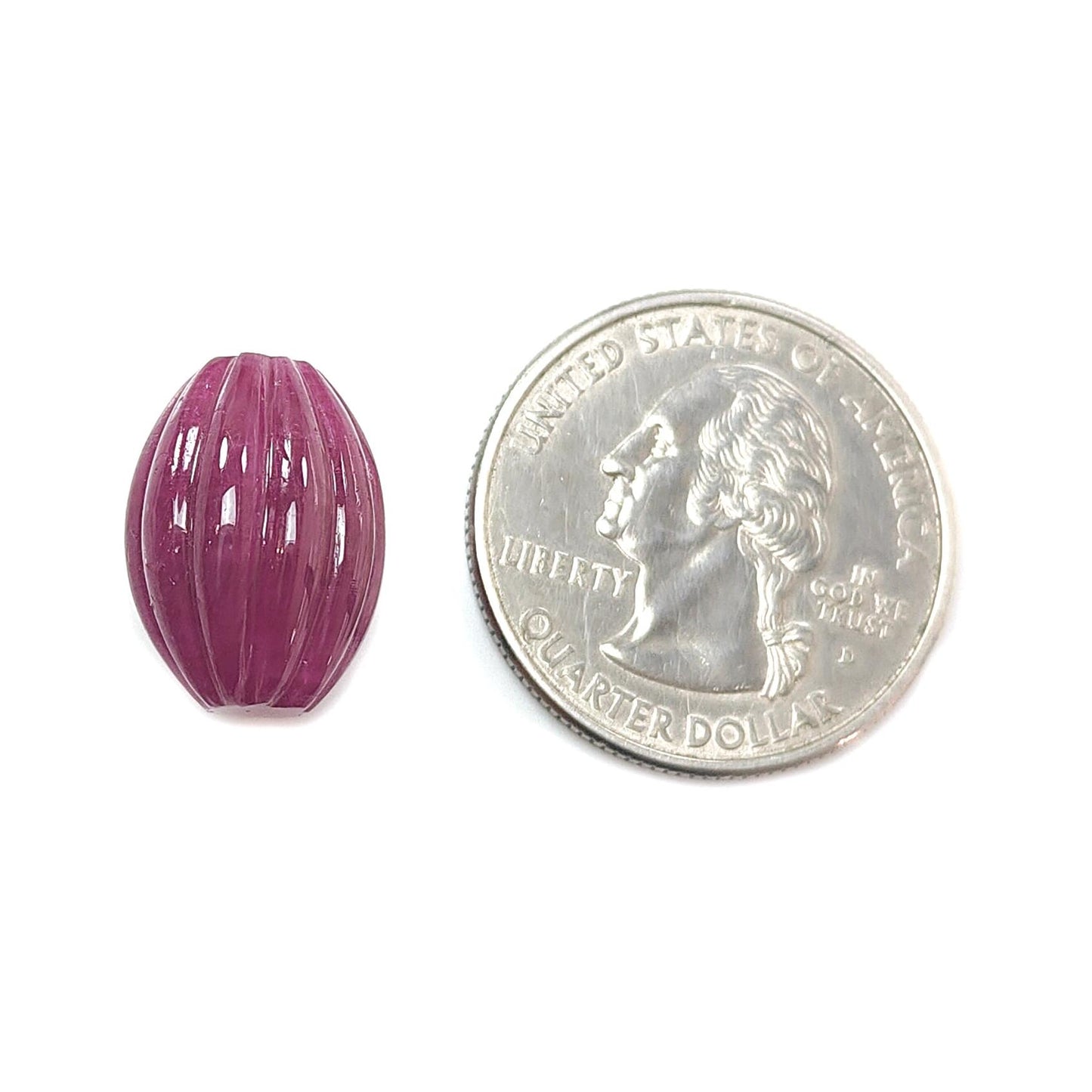 Ruby Gemstone Carving: 23.20cts Natural Untreated Unheated Ruby Hand Carved Fancy Shape 16mm 1pc for Jewelry July Birthstone