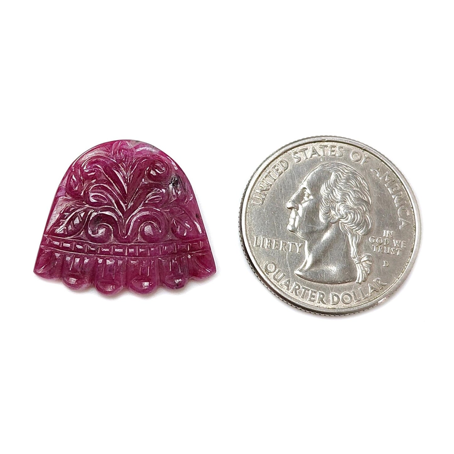 Ruby Gemstone Carving: 20.00cts Natural Untreated Unheated Red Ruby Hand Carved Fancy Shape 21*24mm 1pc for Jewelry July Birthstone