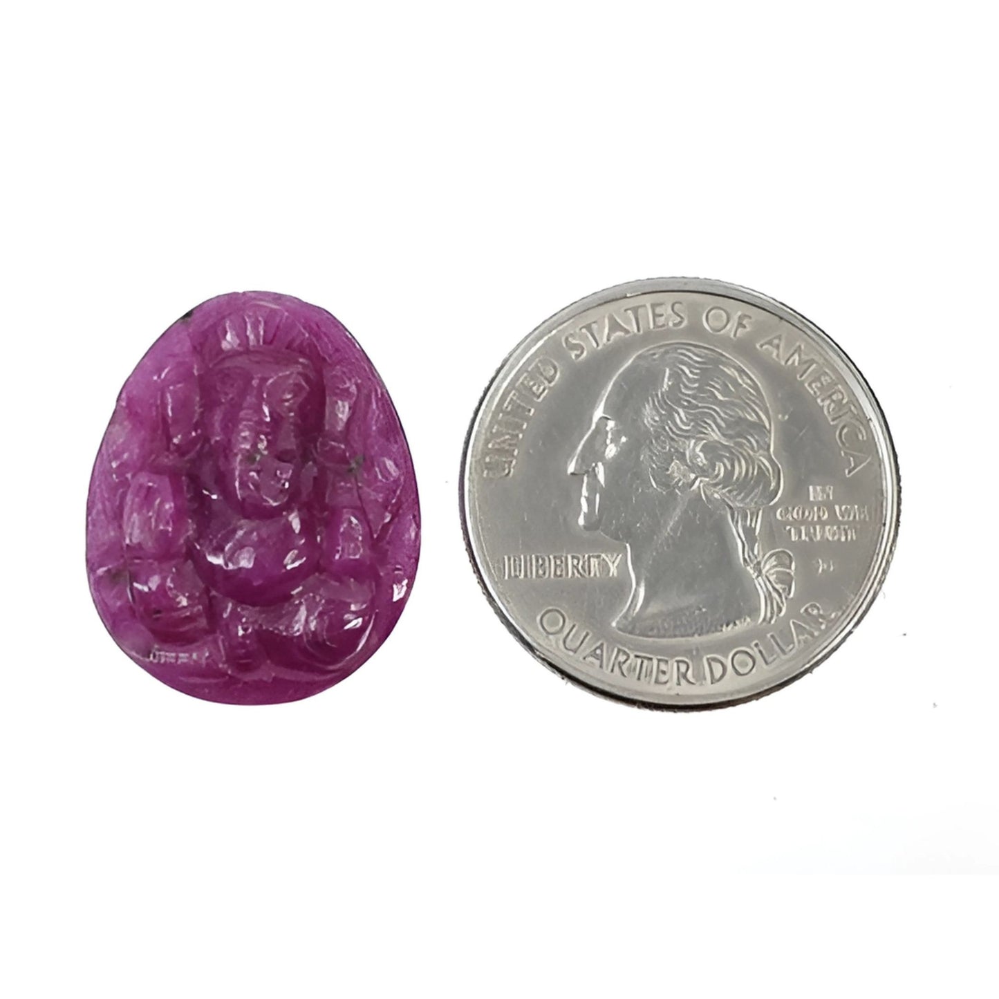 28.35cts Red Ruby Carving Natural Untreated Gemstone Ganesha Shape 23*18mm 1pc for Jewelry