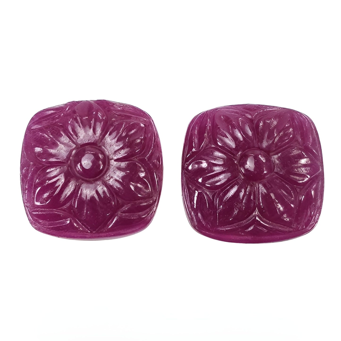 red ruby cushion carving