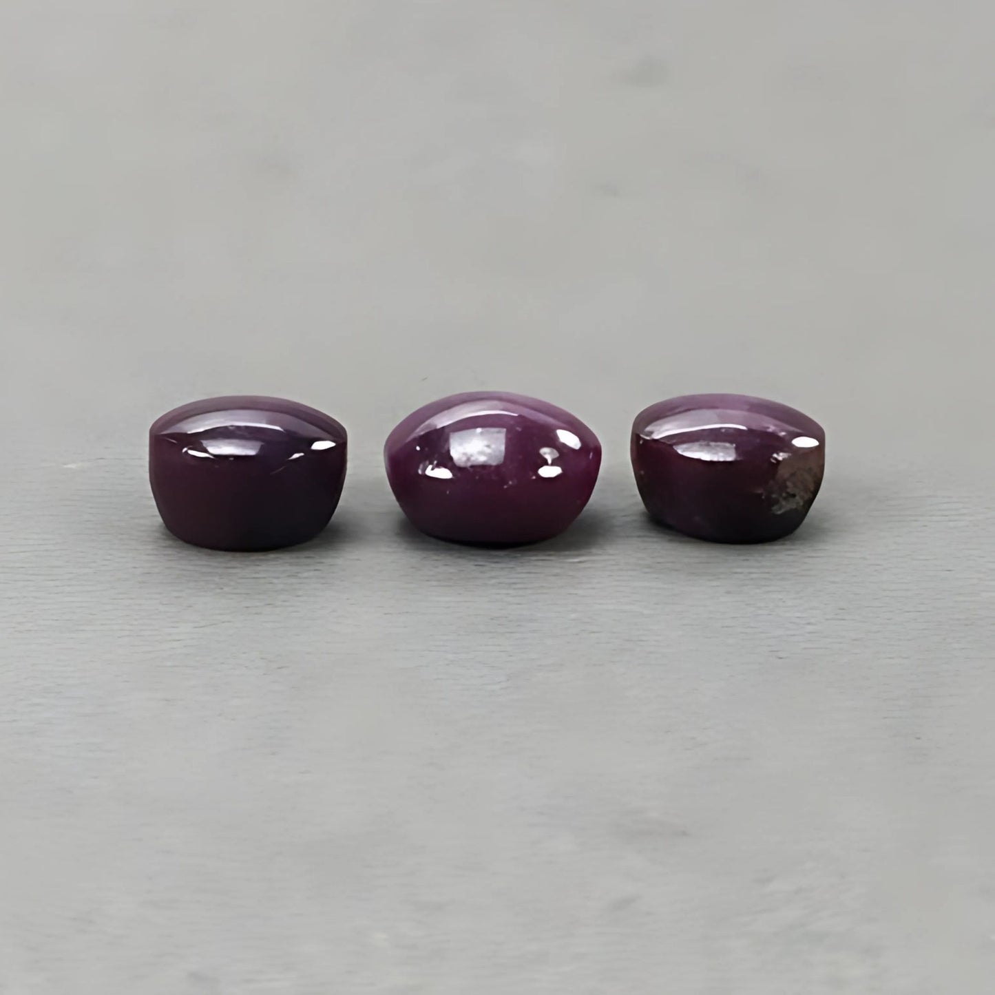 41.95cts Natural Untreated Star Ruby Gemstone Round Shape Cabochon 12mm - 13.5mm 3pcs