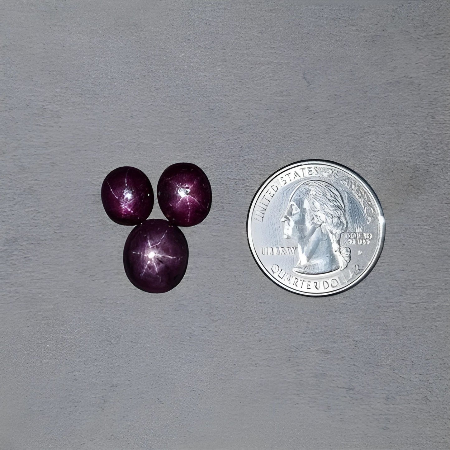 20.45cts Natural Untreated Star Ruby Gemstone Oval Shape Cabochon 10.5*9mm - 13*11mm 3pcs