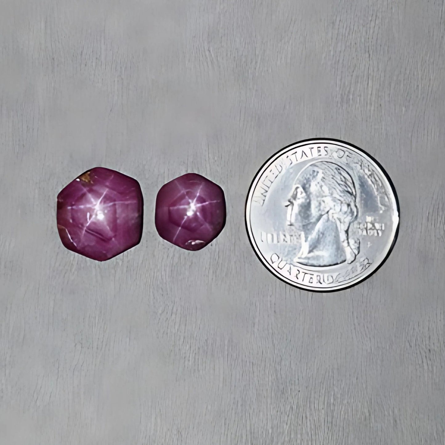 19.65cts Natural Untreated Star Ruby Gemstone Hexagon Shape Cabochon 14*10mm - 14.5*13mm 2pcs