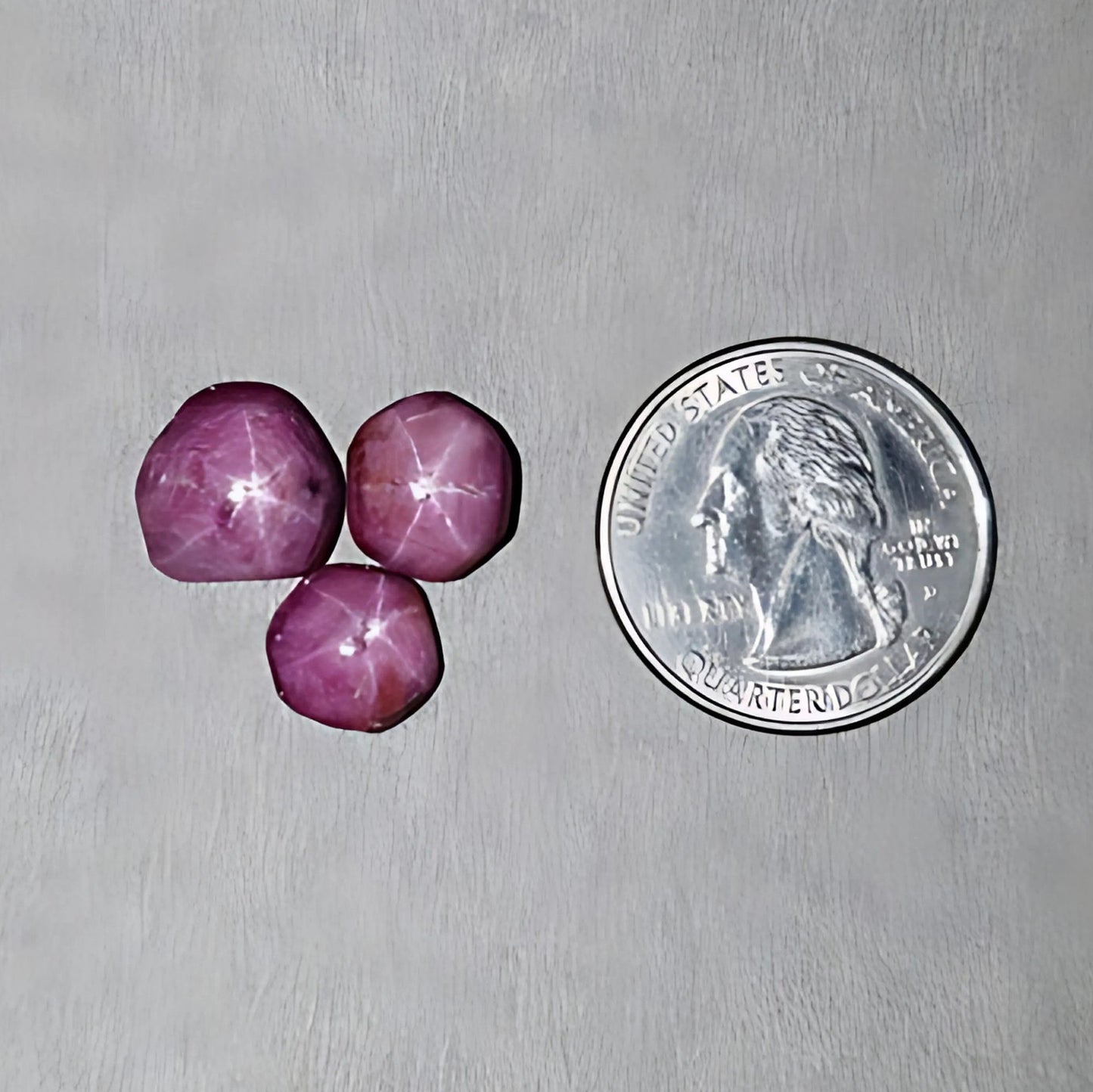 23.35cts Natural Untreated Star Ruby Gemstone Hexagon Shape Cabochon 10mm - 12mm 3pcs