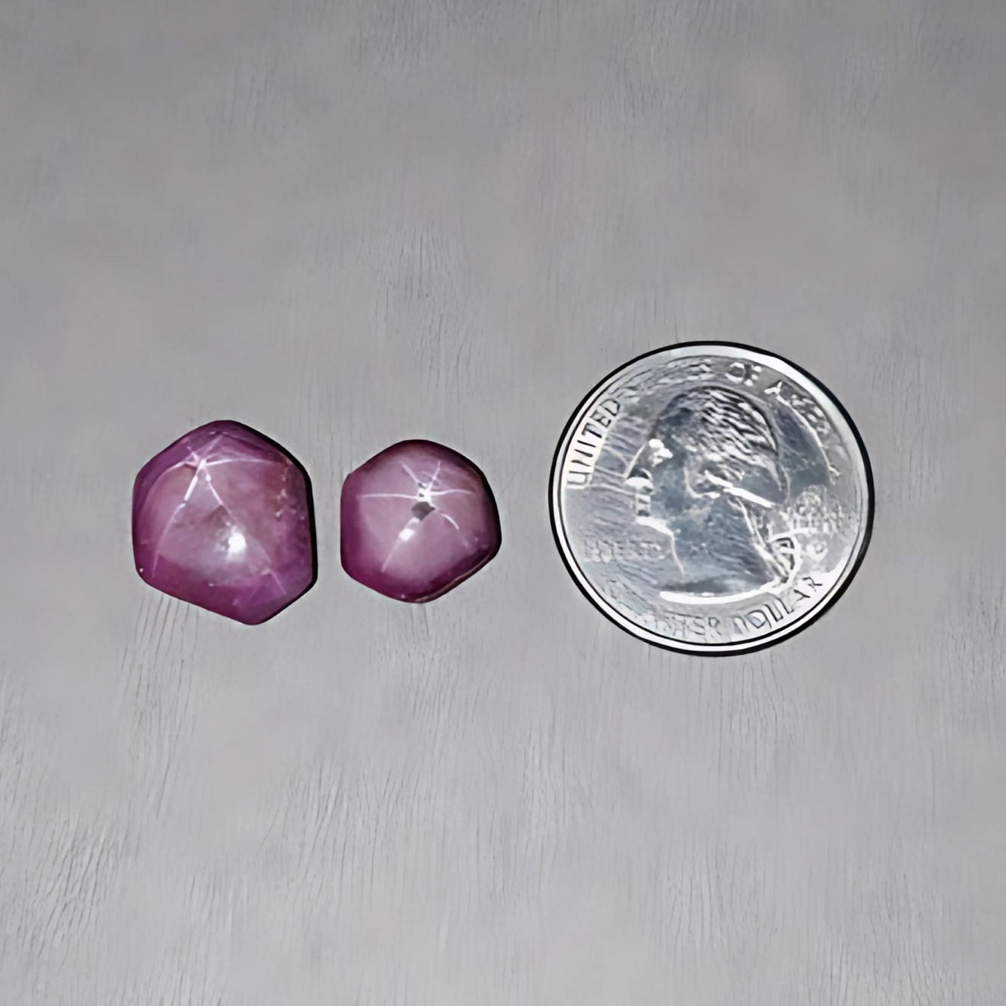 27.50cts Natural Untreated Star Ruby Gemstone Hexagon Shape Cabochon 12.5*11.5mm - 16*13mm 2pcs