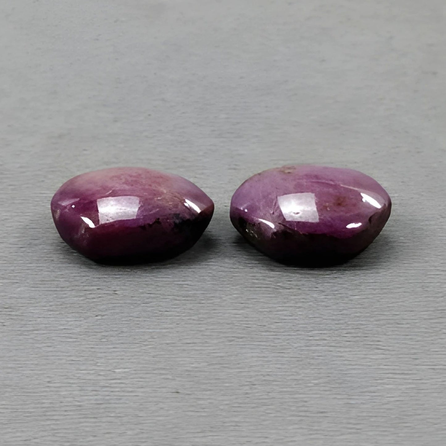 27.95cts Natural Untreated Star Ruby Gemstone Hexagon Shape Cabochon 15*12.5mm - 15*13mm 2pcs