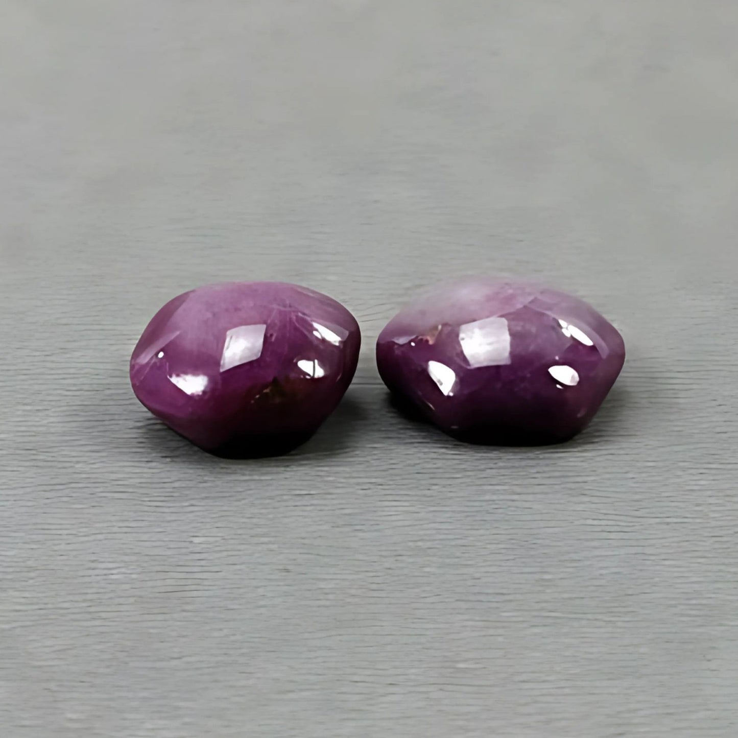 30.70cts Natural Untreated Star Ruby Gemstone Hexagon Shape Cabochon 14*13mm - 15*14mm 2pcs