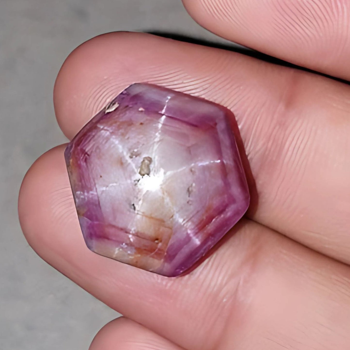 43.85cts Natural Untreated Star Ruby Gemstone Hexagon Shape Cabochon 21*18mm