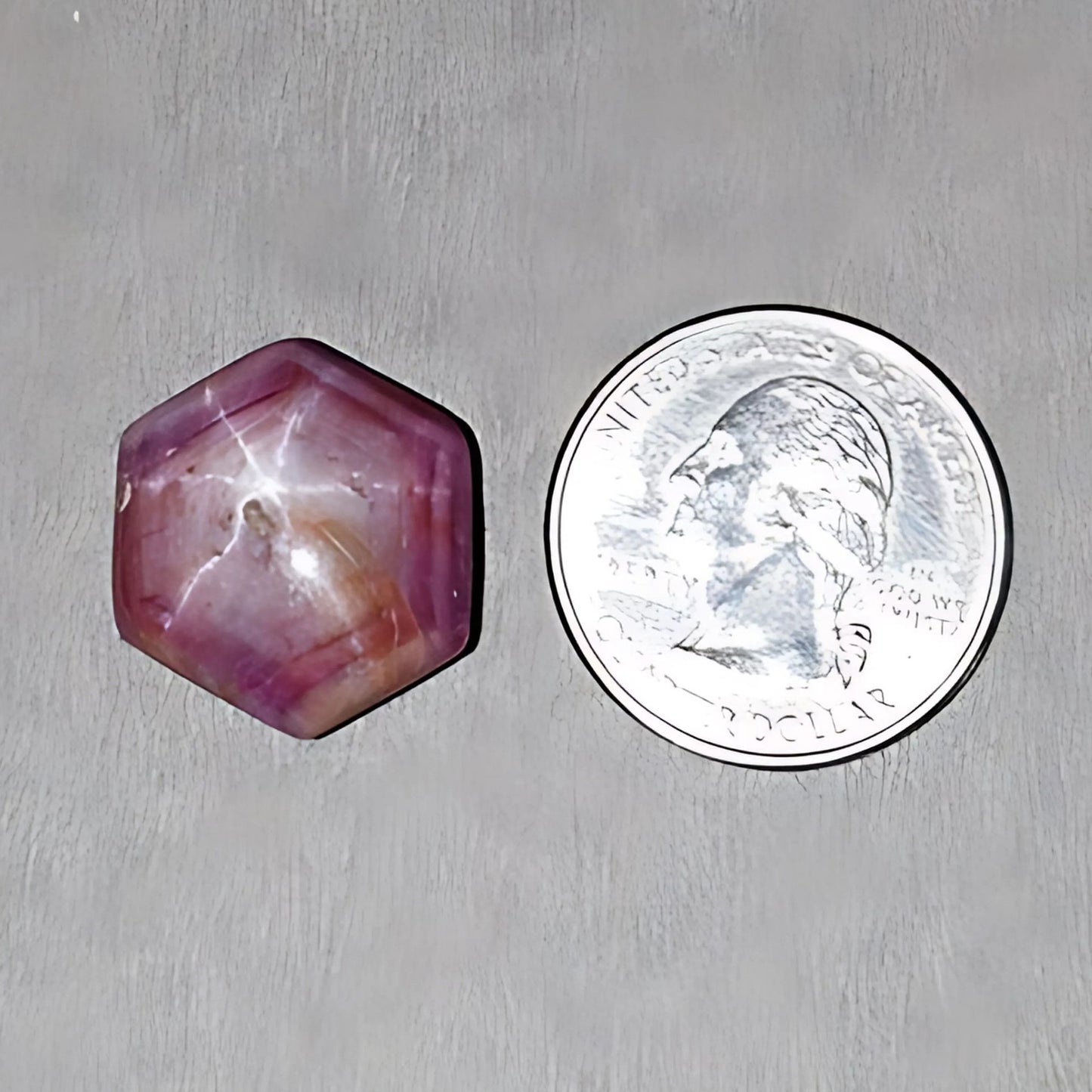 43.85cts Natural Untreated Star Ruby Gemstone Hexagon Shape Cabochon 21*18mm