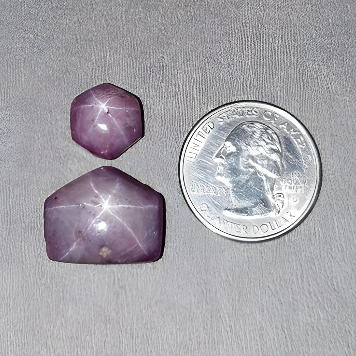 48.10cts Natural Untreated Star Ruby Gemstone Hexagon Shape Cabochon 13*12mm - 16*19mm 2pcs